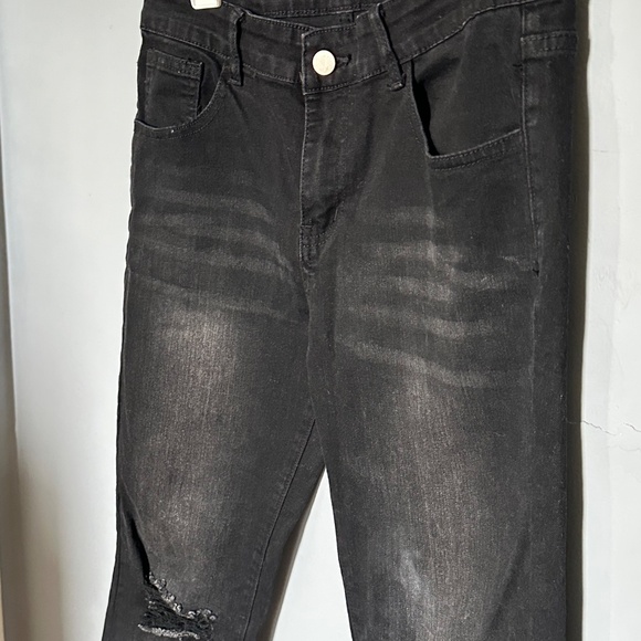 Boy's Skinny Fit Ripped Distressed Stretch Washed Fashion Kids Denim Jeans - Picture 2 of 5